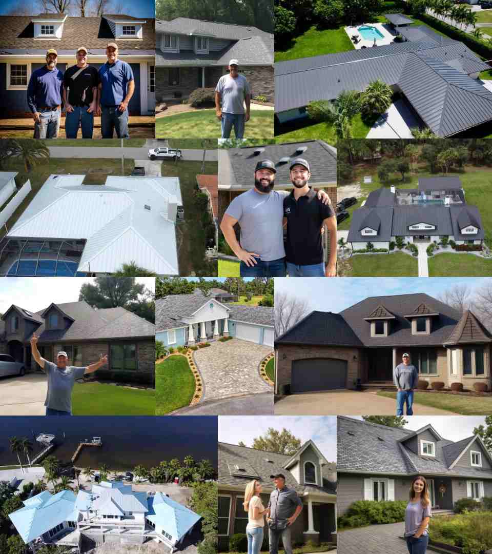 Images of happy roofing customers in Florida