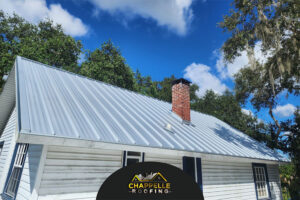 A house in Palmetto, FL with a new metal roof and chimney, making it a good investment.
